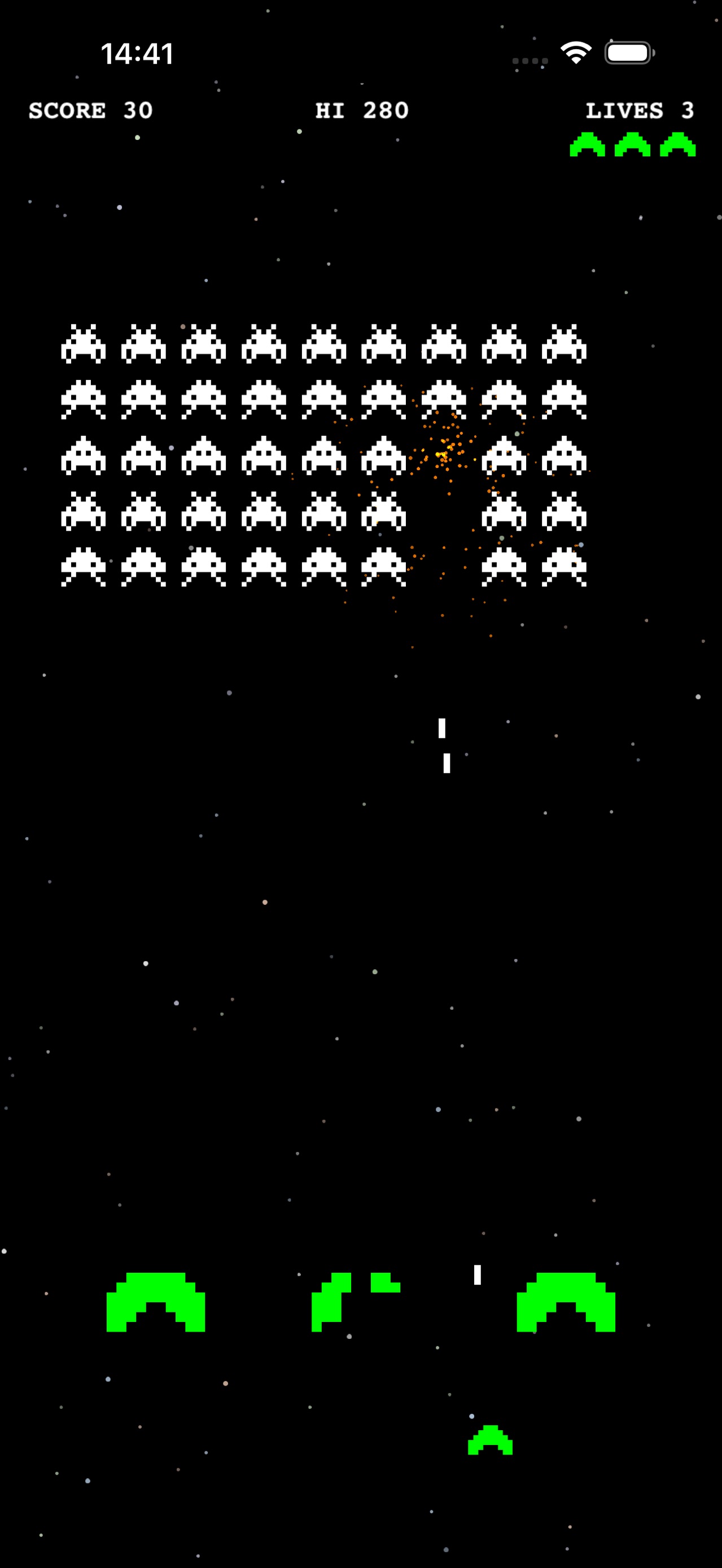Alienwelle im laufenden Spiel